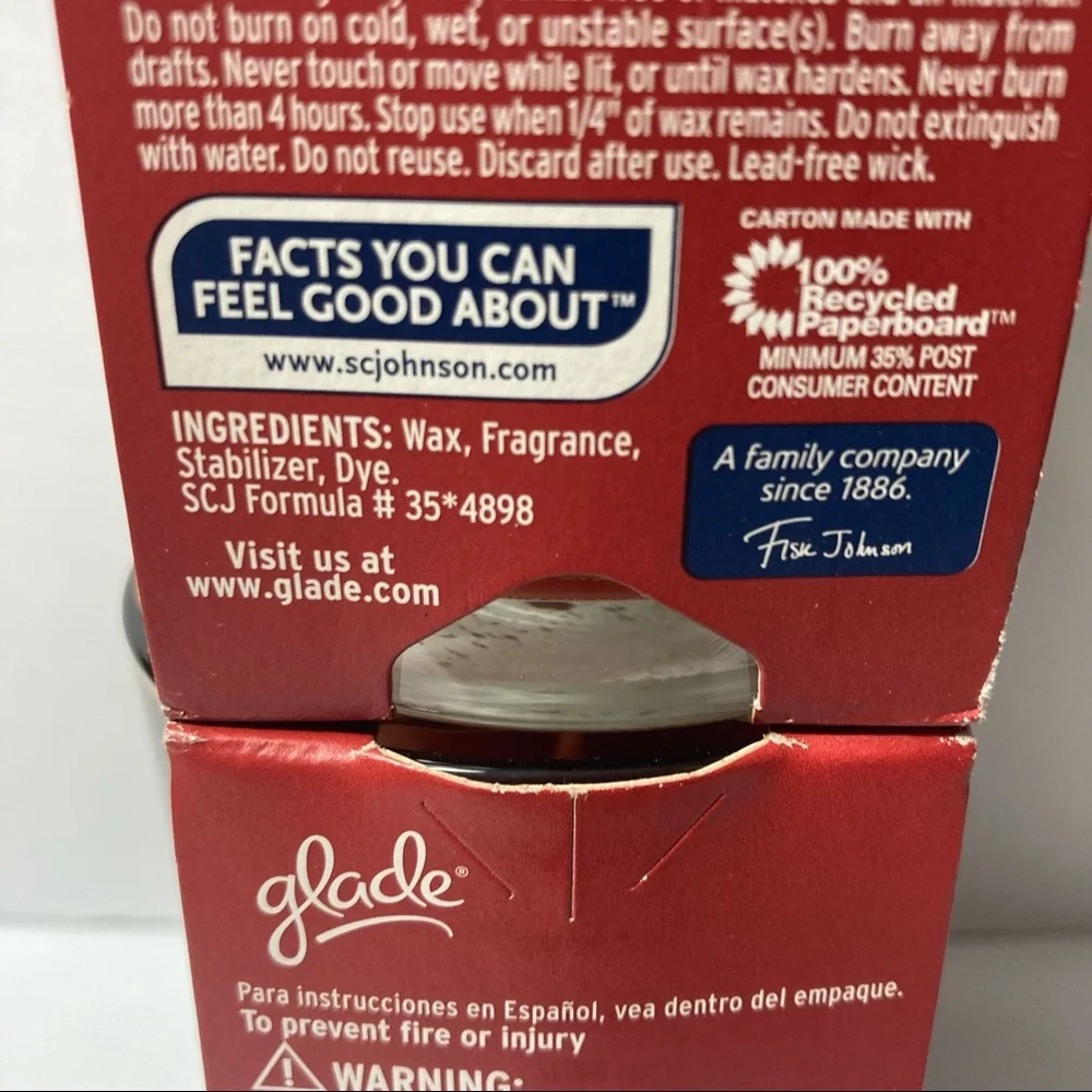 Glade Apple Cinnamon Glass Jar Candle Fall Limited Edition